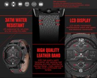 Pánské masivní hodinky Weide Luxury - Červené